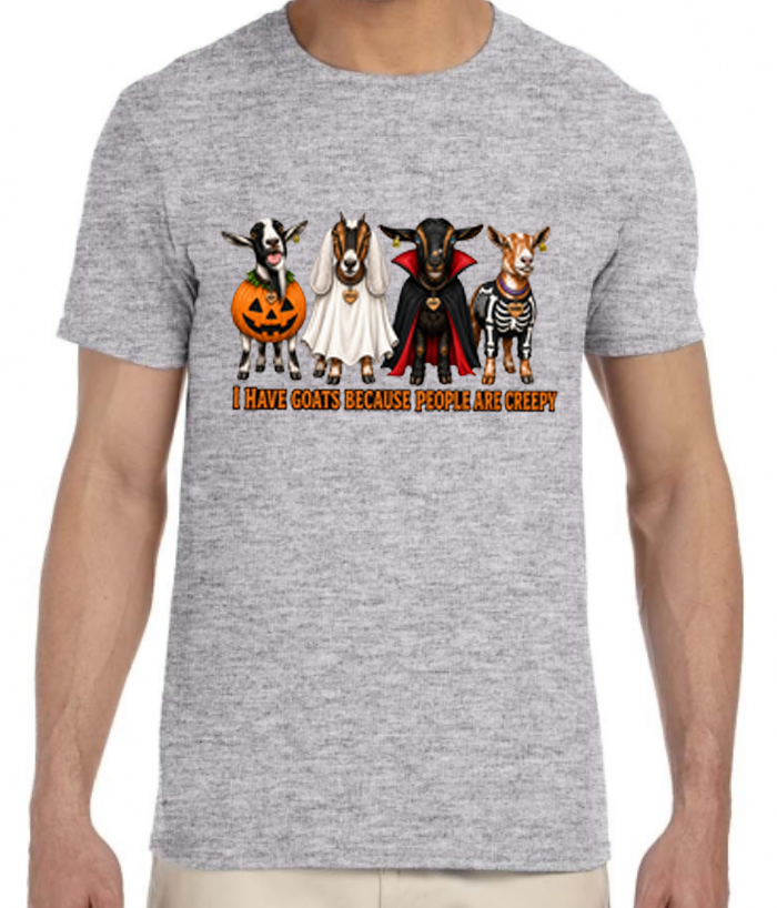 "I Have Goats Because People are Creepy" Adult & Child Shirts