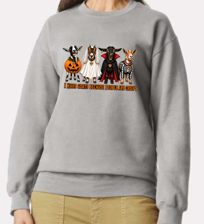 "I Have Goats Because People are Creepy" Adult & Child Shirts
