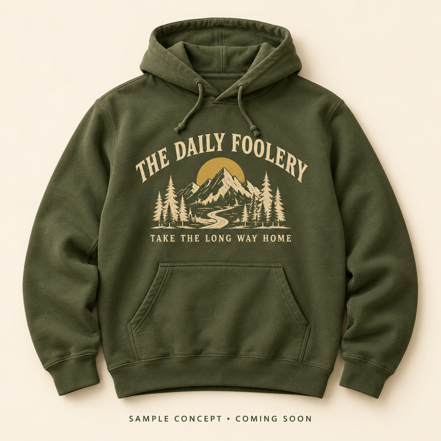 Long Way Home Hoodie — sample concept, coming soon