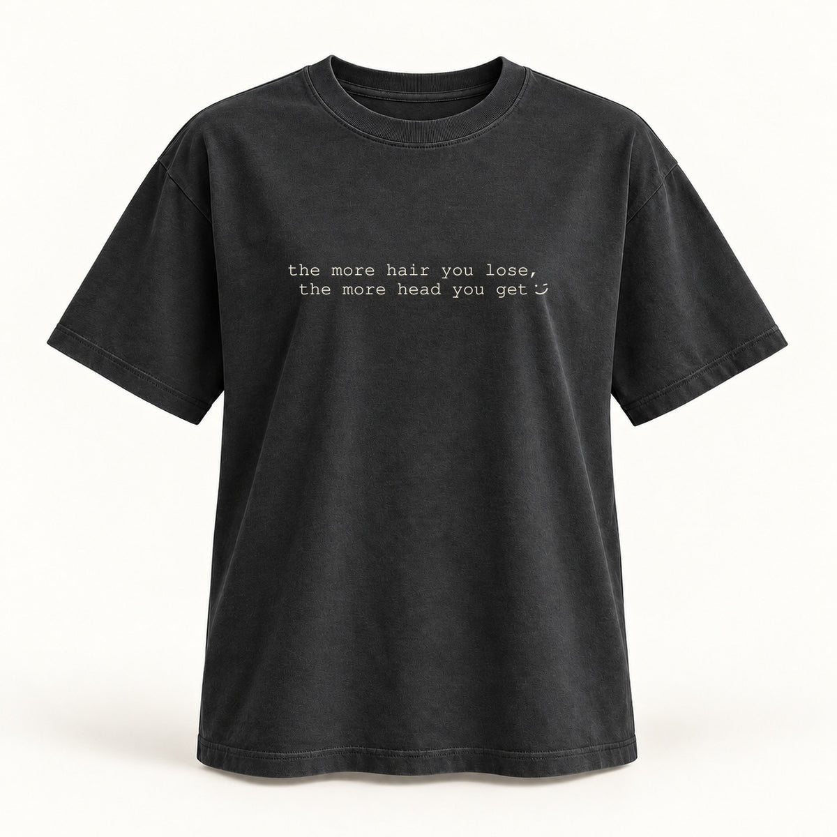 more hair more head T-shirt in washed black
